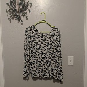 H&M Plus size horse print long sleeve blouse